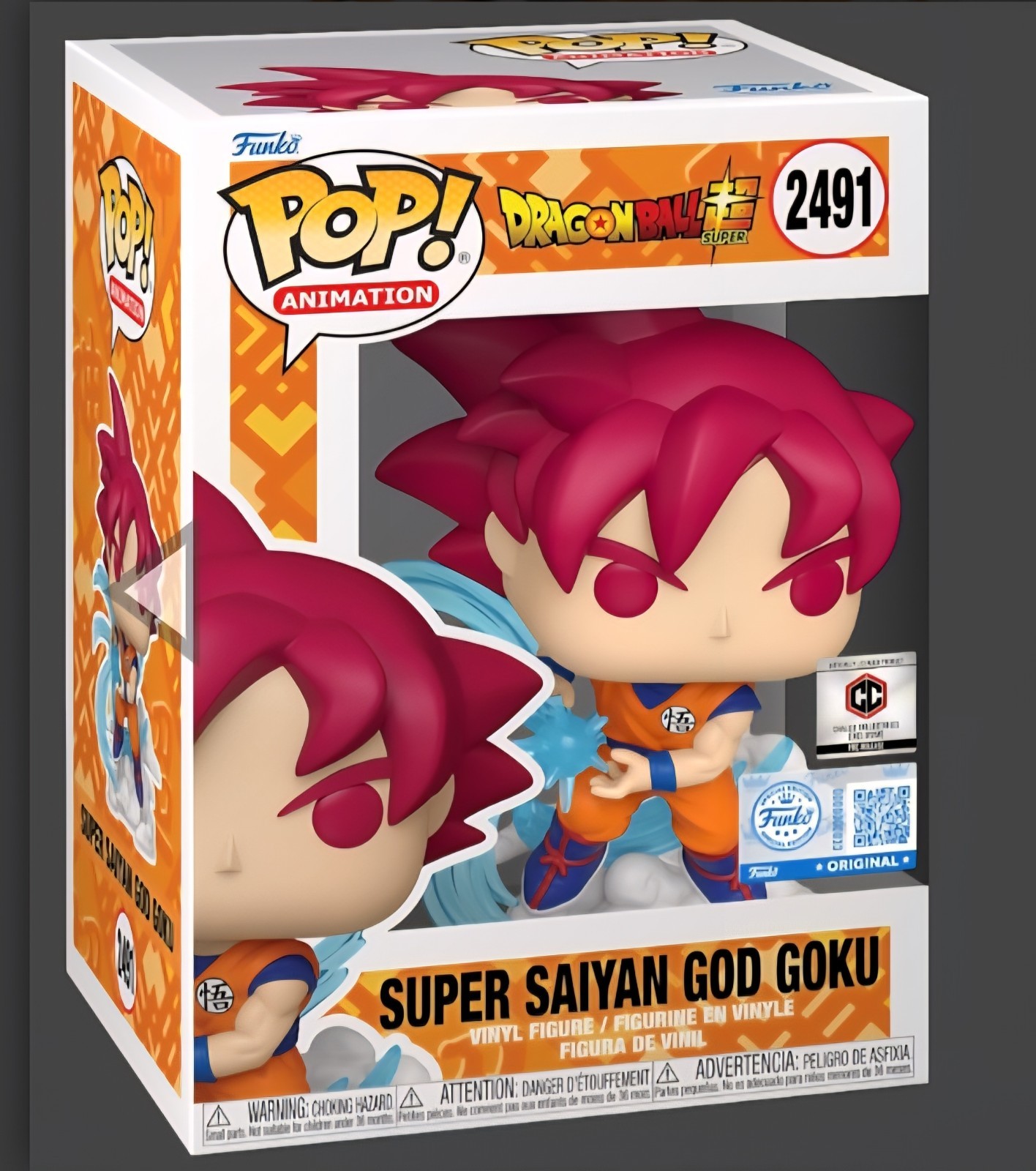 Funko Pop Dragon Ball Z Super Saiyan God Goku 2491 PR Cáliz Pegatina PRE-ORDEN