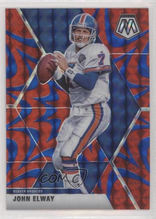 2020 Panini Mosaic Reactive Blue Mosaic Prizm John Elway #67 HOF 8k4