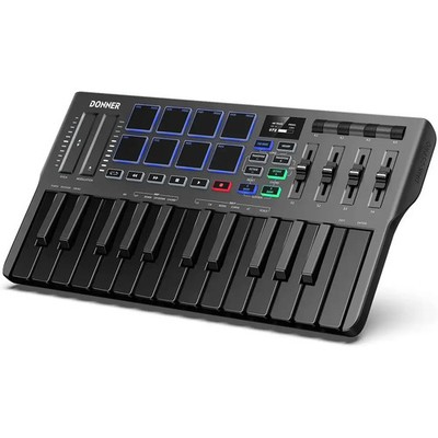 Donner DMK-25 Pro 25-Klappen MIDI Keyboard mit 8 Pads