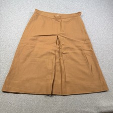 Vintage Summit of Boston Camel Wool Blend A-Line Pleated Midi Skirt Tan Brown 16
