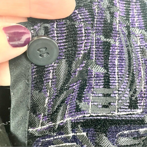 Patchwork Reversible Jacket Purple Black Brocade … - image 10