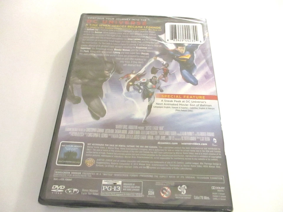 WB Animated DC Universe Justice League War DVD New Sealed (2014) - Image 2 of 2