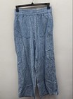 St. John's Bay Women's Blue Linen Blend Wide Leg High-Rise Chambray Pants M NWT — photo 1