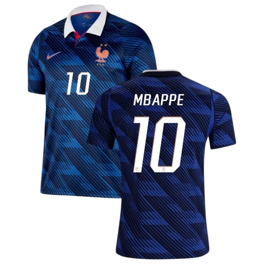Nike France Mbappe #10 Soccer Jersey Blue White Football Shirt | eBay
