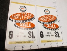 KIST soda 1960s store display sign bottle HANGER (2) cap ANNIVERSARY SALE