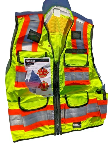 NEW NEVER WORN SECO Class 2 Safety Utility Vest Large Size 48-50 - product listing photo