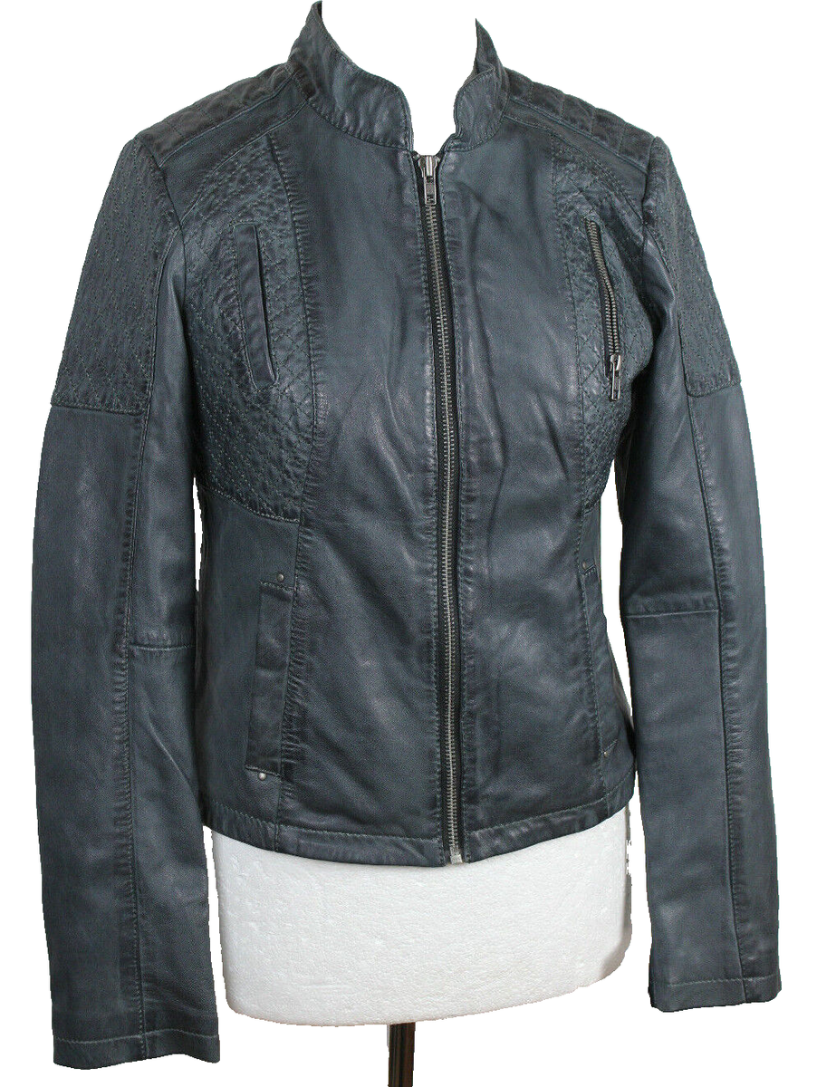 Damenbekleidung Punchball Lederjacke Damen Petrol Lederjacken Für