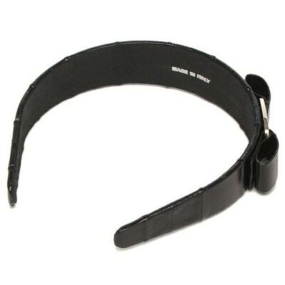 関税送料込み FERRAGAMO VARA ヘッドバンド FERRAGAMO Headband Vara Ribbon Logo Metal Part Leather Black