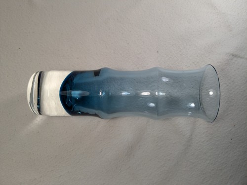 Vintage/MCM Aseda Bo Borgstrom Blue Bamboo Vase Swedish Art Glass Mid Century 6" - Picture 6 of 7