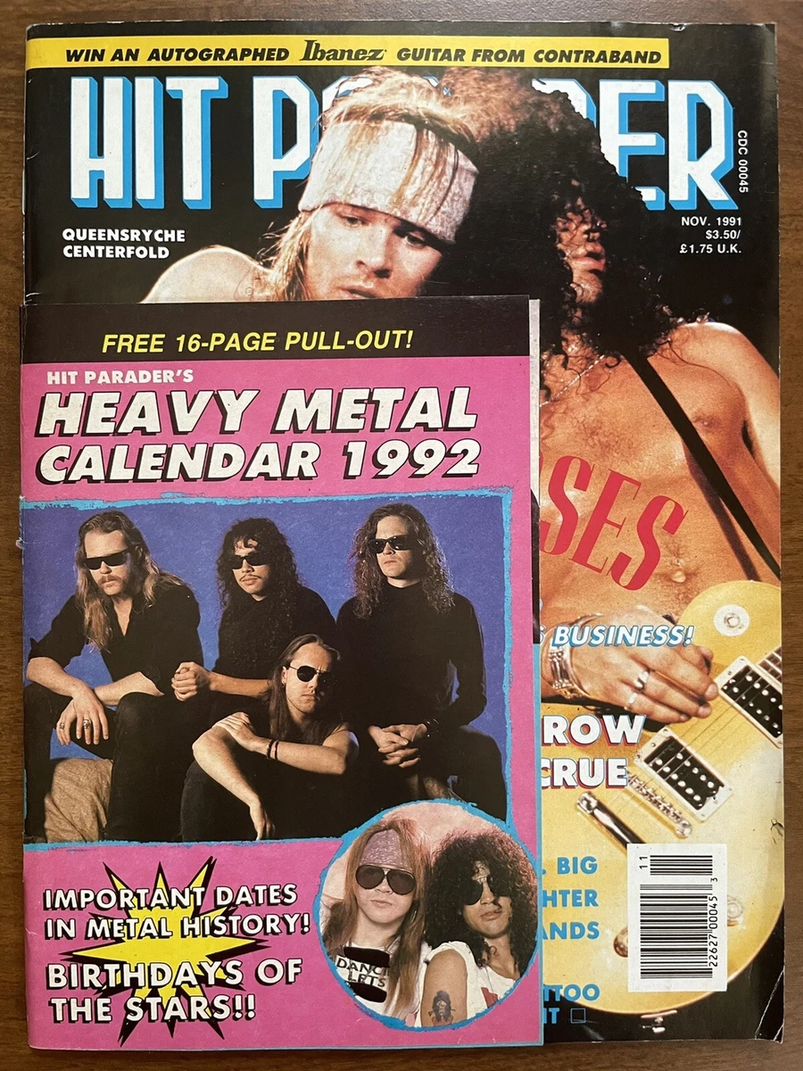 Vintage HIT PARADER Metal/ Rock Magazine November 1991 with Bonus Pull-Out  | eBay