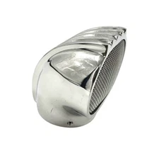 Polished 2 Barrel Finned Frog Mouth Air Cleaner Scoop For 2-5/8" Carburetors