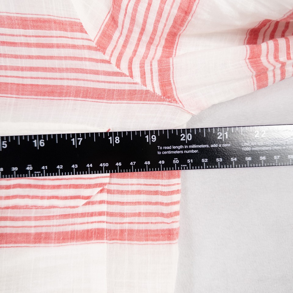 Roller Rabbit Shirt Womens Small Red White Stripe Button Up Cotton