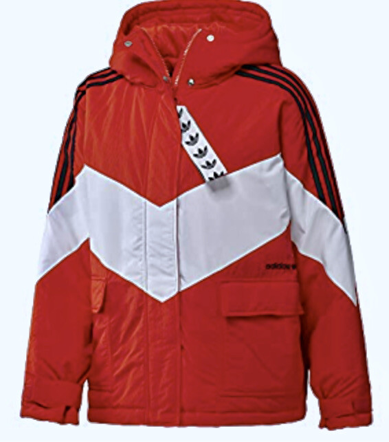 ADIDAS Iconic Winter Red White Black Oversized F/Z Loose Fit