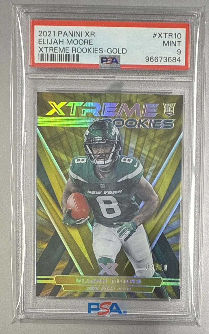 Elijah Moore Panini XR Xtreme Rookies #XTR10 Gold