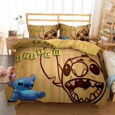 Single Double Queen King Size Bed Quilt Doona Duvet Cover Set Stitch Brown