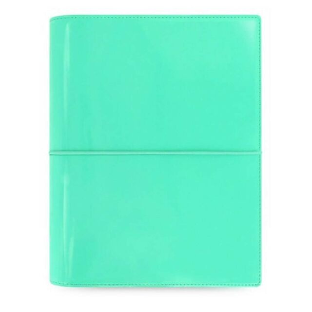 Filofax Domino A5 Organiser Patent Turquoise Contains 12 Month Diary