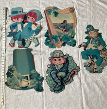 Lot 5 Vintage 16" St. Patrick's Day Die Cut Decorations