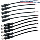 5qty DC Power Pigtail Set Male & Female Barrel Jack 6" Wire 5.5mm x 2.1mm