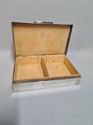 Antique Silver Engine Turned cigarette box Birmingham 1938 AE Poston & Co Ltd - Picture 2 of 10