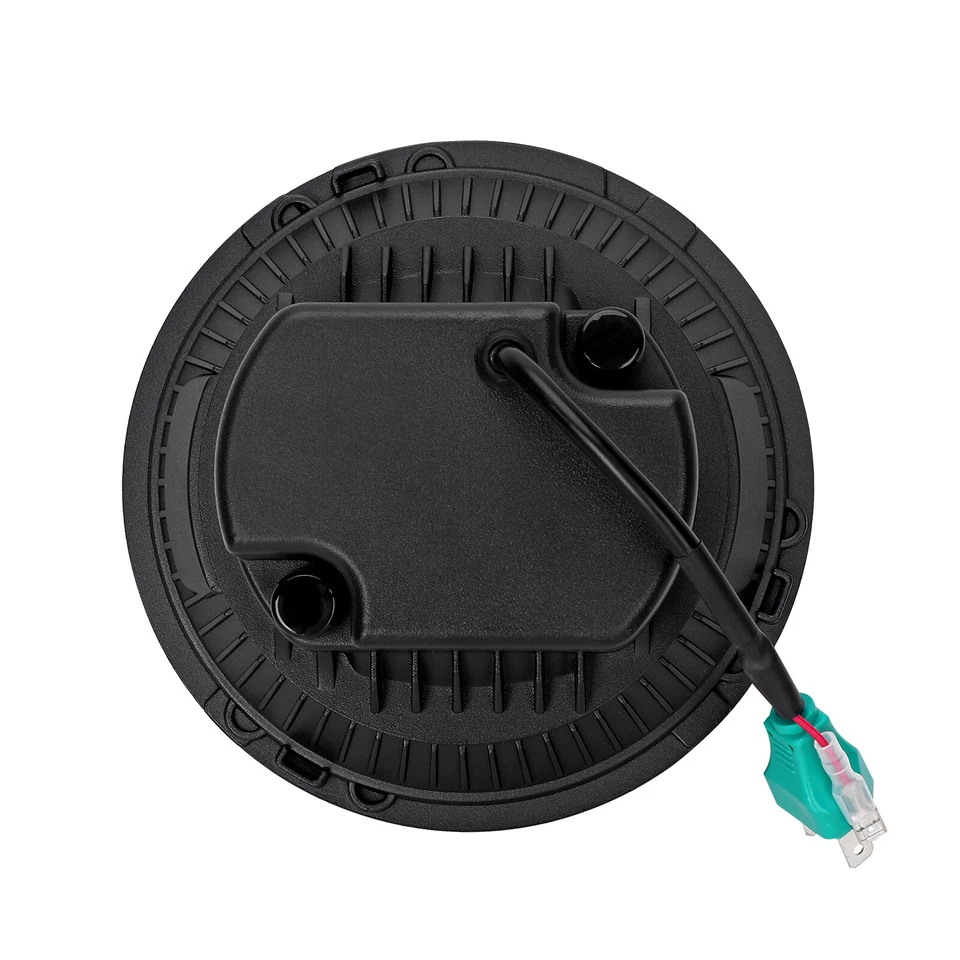 LED Headlights Halo DRL For Jeep Wrangler JK TJ CJ LJ Emark  7" inch Round LHD - Image 3 of 4