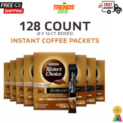 Nescafe Taster's Choice Instant Coffee Beverage, Hazelnut, 16 count (Pack of 8)