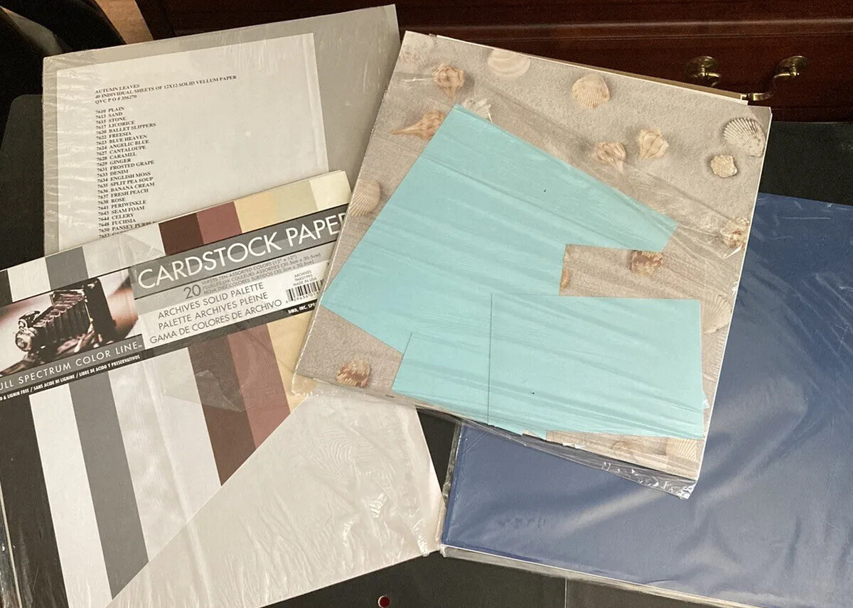 AUTUMN LEAVES SHEETS OF 12X12 SOLID VELLUM PAPER QVC P0# 356270 | eBay