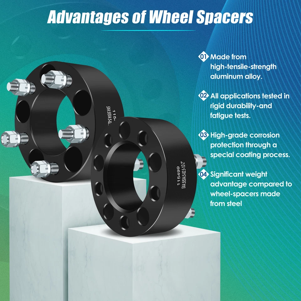 2 piezas espaciadores de rueda 2" 5x4,5 5x114,3 para Ford Mustang Taurus Jeep Liberty Mercury Foto 4 de 4