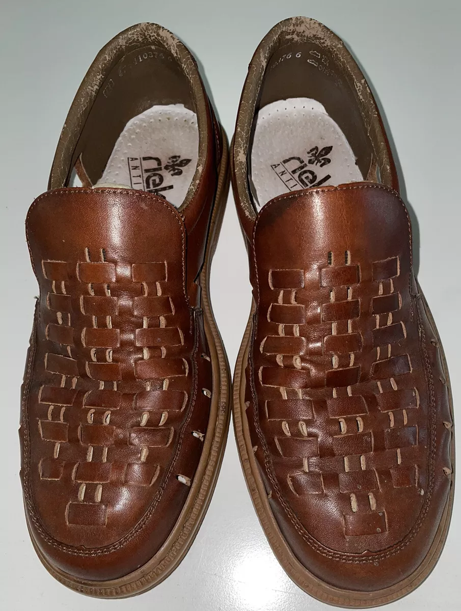Rieker WO s Sz. 41 US 9.5 Woven Leather Slip On Loafer Shoes. eBay