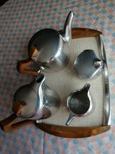 Original Vintage Picquot Ware 4 piece Tea Coffee Set +  tray. 