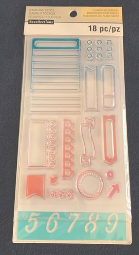 🌷 Tracker Creative Year Planner Clear Stamp & Stencil Set 50184 NEW - Picture 2 of 4