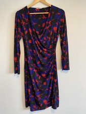 TU Stretchy Work Dress - Size 10 - Blue And Red