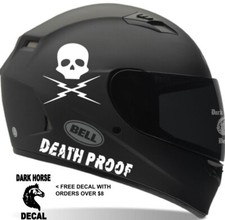 Death Proof Decal Set. Motorcycle Helmet Decals Honda Yamaha Suzuki Harley Rzr