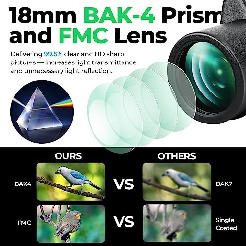 Monocular Telescope12x50 Hd Monocular With Smartphone Adapter - Foto 3 di 7