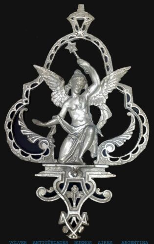 Raro viejo bronce bronce níquel alado dama alegoría de la diosa con varita mágica  - Imagen 1 de 6