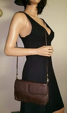 ILI BUTTERY SOFT LAMBSKIN LEATHER BROWN CROSS BODY BAG HANDBAG SHOULDER PURSE