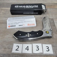 Boker Magnum Heavy Metal  Knife Black  Cross Flame Blade 01RY920