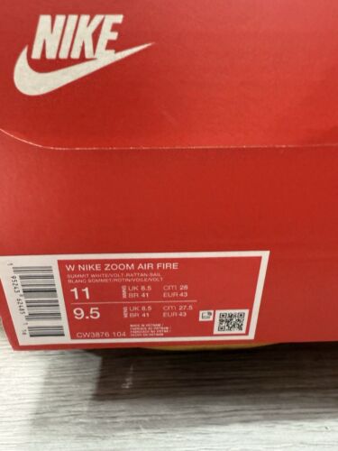 Nike Shoes Zoom Air Fire Summit White & Volt Size CW3876 104 W-11. M-9.5 - Picture 8 of 9