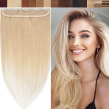 Russian One Piece Clip In 100 Real Remy Human Hair Extensions 3/4 Full Head