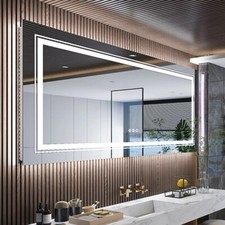 24x48 LED Bathroom Mirror with Lights Front Backlit LED Mirror 3 Colors Memory