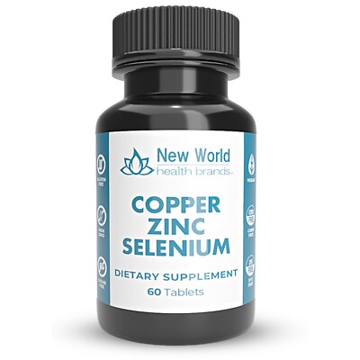 Copper 5mg Zinc 40mg Selenium 200mcg 3 in 1 Formula High Absorption - 60 Tablets