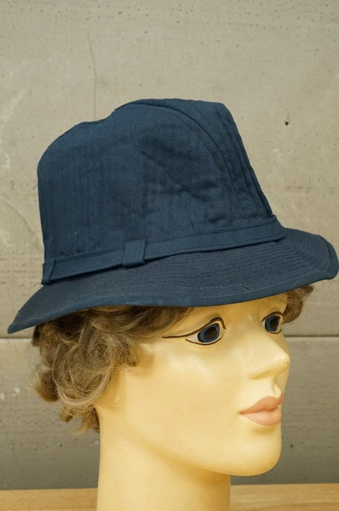 Vintage Bloomingdales Mens Navy Blue Twill Rain Hat Size 7 3 8