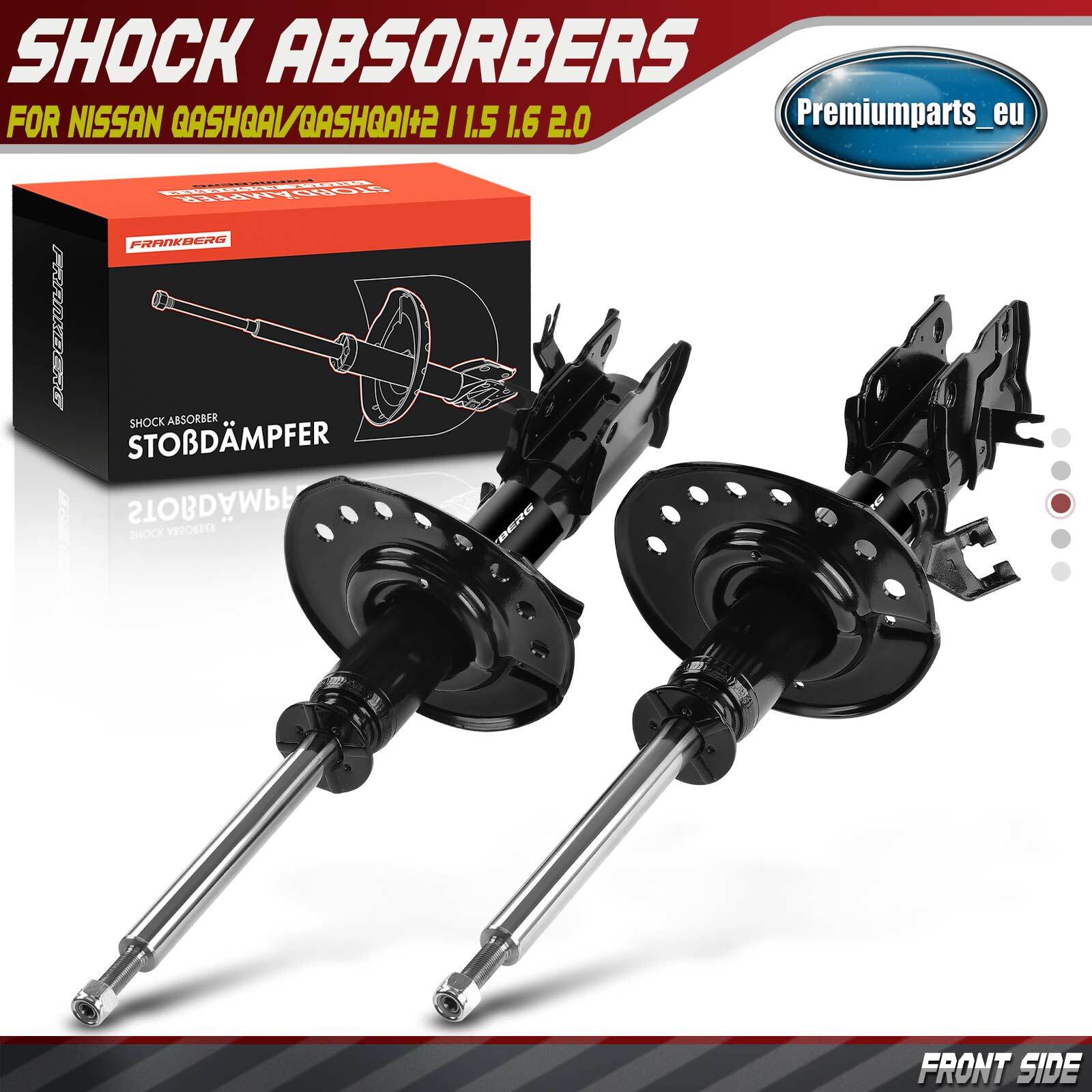 2x Shock Absorbers Front for Nissan Qashqai/Qashqai+2 I 1.5 1.6 2.0