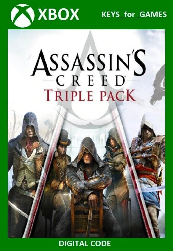 Buy Assassin's Creed Triple Pack: Black Flag, Unity, Syndicate (Xbox) cheap  from 1 USD