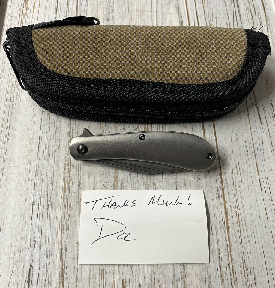 Cuchillo Aleta Bolsillo Trasero Personalizado Doc Shiffer Lavado Ácido Nitro V Naranja Cáscara Ti Foto 3 de 4