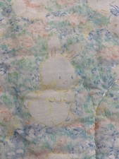 Vintage Gerber Baby Blanket Comforter Crib Quilt Pastel Lamb Bunny Duck