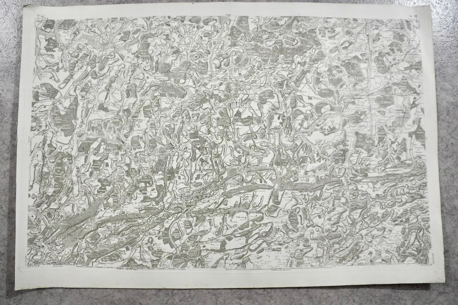 CASSINI CARTE IN PLANO 630mm X 950 mm, 1808, VESOUL BELFORT BAUME , n°145, 10 M,
