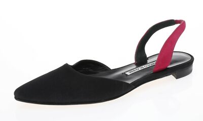 Manolo Blahnik 259448 Womens Slingback Sandal Black Size 38 Medium