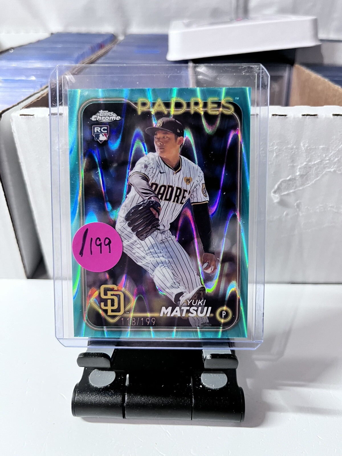 2024 Topps Chrome - Aqua Lava Refractor #116 Yuki Matsui /199 (RC)