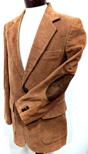 Vtg 70s JC PENNEY The Men's Shop Brown Corduroy Blazer SUEDE ELBOW Patches 40L 