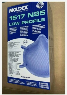 Moldex 1517 Low Profile Box - 20 Healthcare Face Covers USA Made 1500 Series